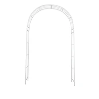 White Iron Contemporary Garden Arbor, 91" x 54" x 15"
