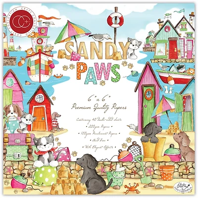 Craft Consortium Sandy Paws Double-Sided Paper Pad, 6" x 6"
