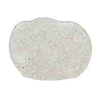 Hello Honey® 4.5" Cream Reactive Glaze Stoneware Footed Dish Coaster