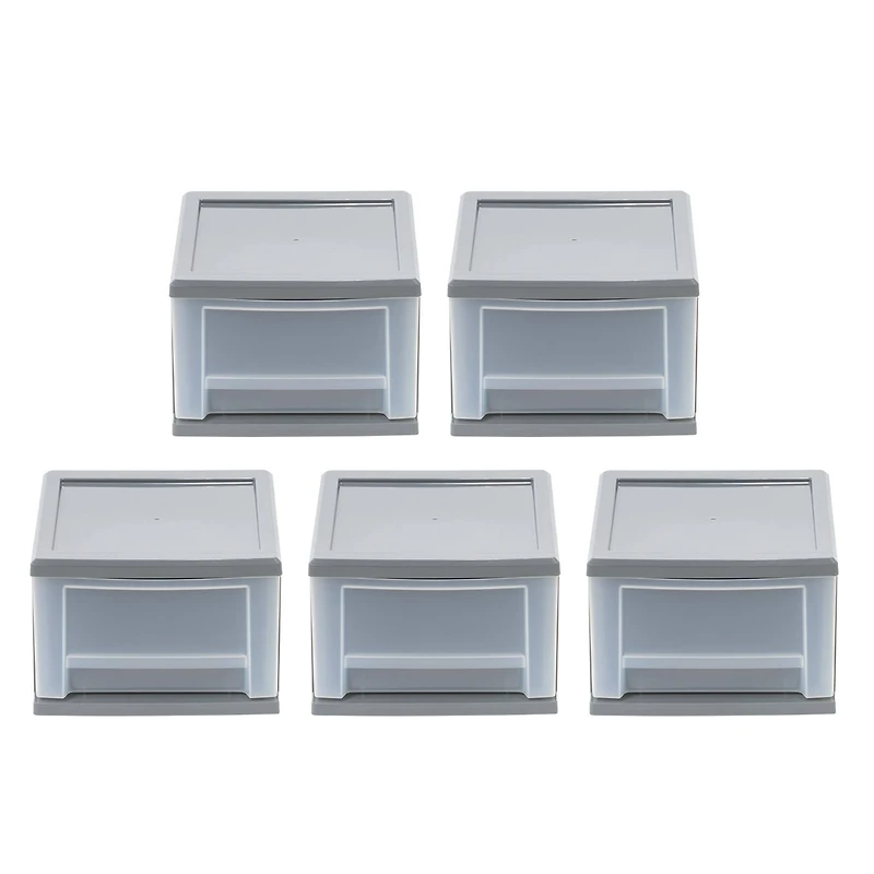 Iris® 6.5qt. Gray Stackable Drawer, 5 Pack 
