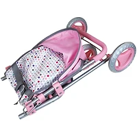 Lissi Dolls 11" Twin Baby Dolls With Twin Jogger Stroller