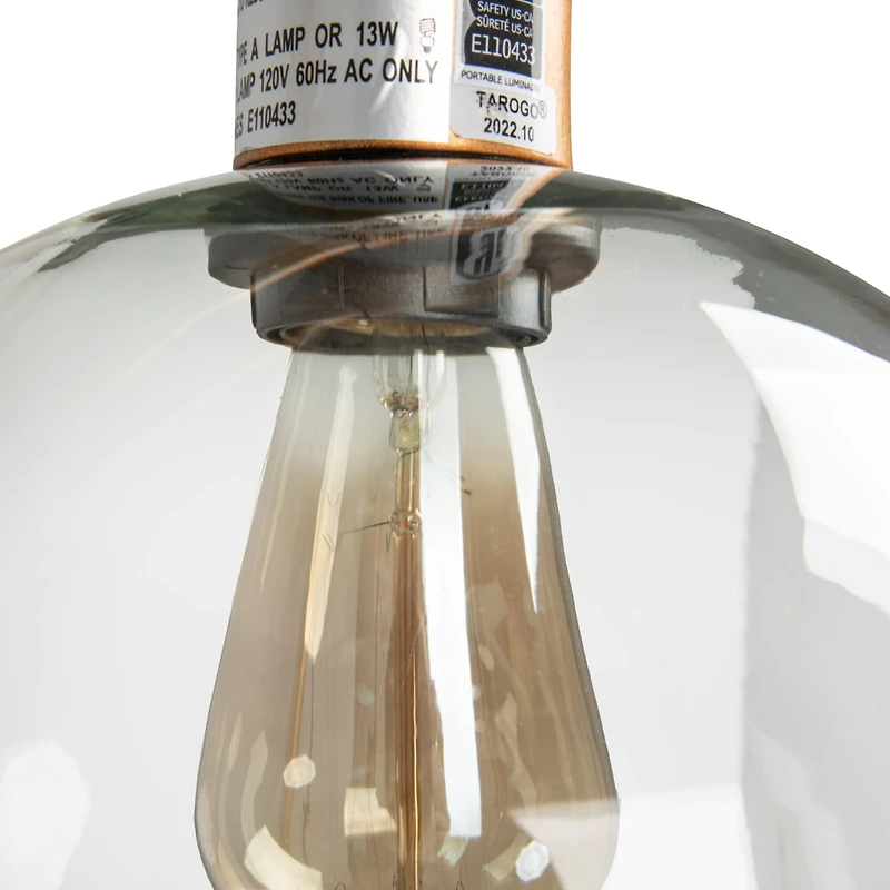 Hello Honey® 5ft. Modern Metal Floor Lamp with Glass Globe Shade