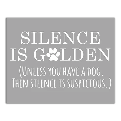 Silence is Golden Canvas Wall Art
