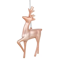 4.75" Shiny Rose Gold Reindeer Ornament