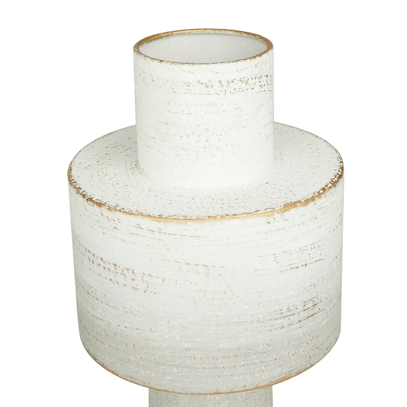 CosmoLiving by Cosmopolitan White Abstract Modern Metal Vase Set