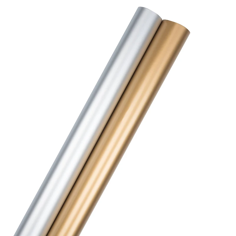 JAM Paper Matte Gold & Silver Foil Gift Wrap Set