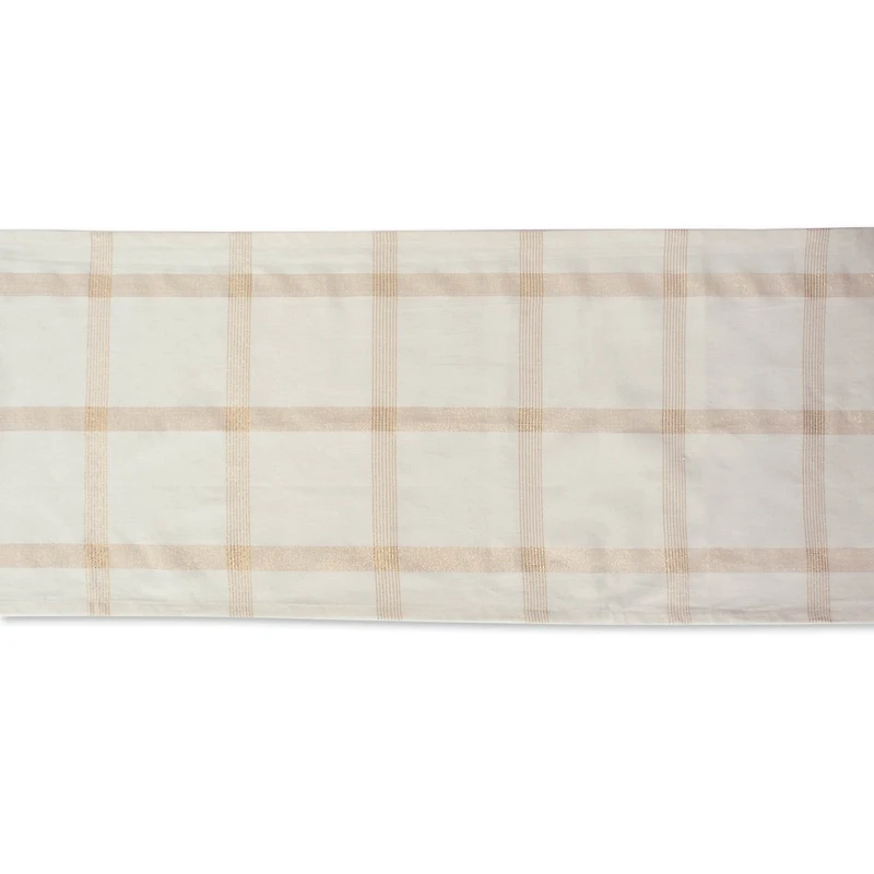DII® 72" Gold Lurex Plaid Table Runner