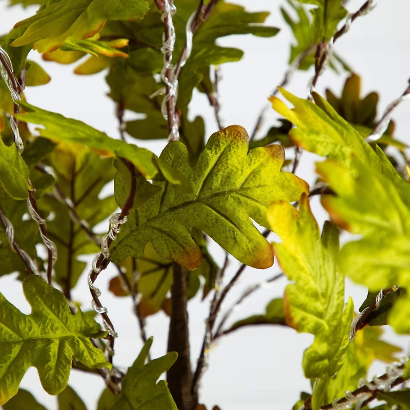 6ft. Pre-Lit Green Autumn Oak Artificial Fall Tree with 250 Warm White LED Lights