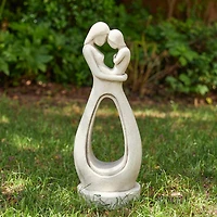 Glitzhome® 24.75" Modern Abstract Sculpture Hugging Mommy & Baby Garden Statue
