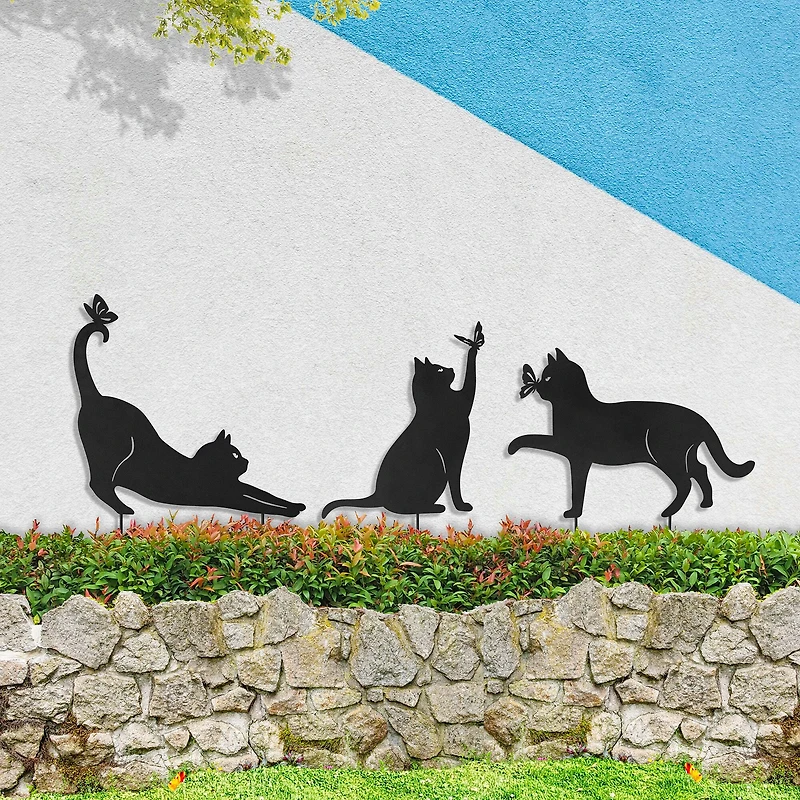 Glitzhome® 20.5" Multi-Functional Metal Cat Silhouette Pick Set