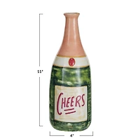 Hello Honey® 11" Cheers Champagne Bottle Stoneware Vase