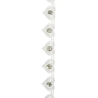 14.5mm White Plastic Pearl Heart Garland, 5yd. by Bead Landing™