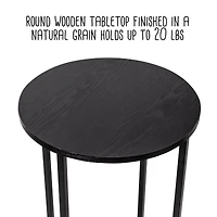 6 Pack: Honey Can Do Black Round Side Table with X-Pattern Base