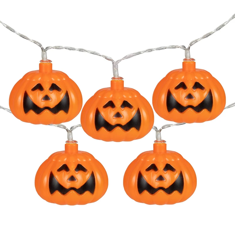 10ct. Jack-O-Lantern LED Warm White String Lights