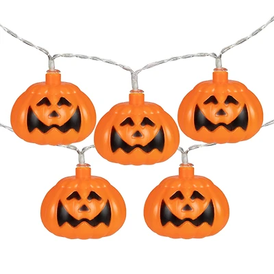 10ct. Jack-O-Lantern LED Warm White String Lights