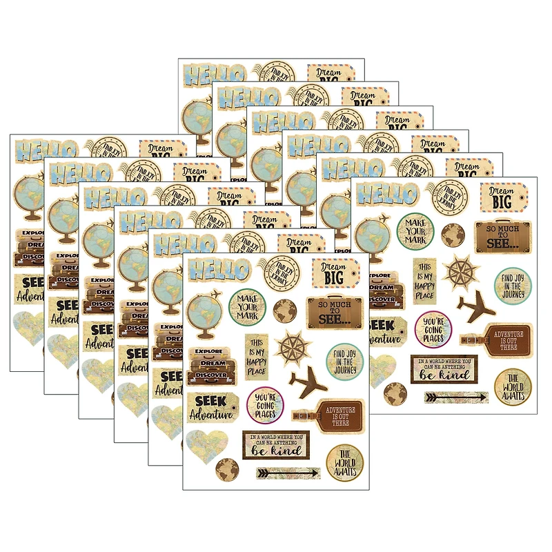 Teacher Created Resources Travel the Map Stickers, 12 Packs of 120