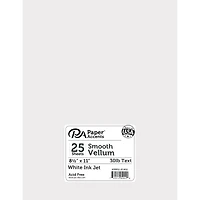 PA Paper™ Accents White Ink Jet 30lb. Smooth Vellum Paper Pad, 8.5" x 11"