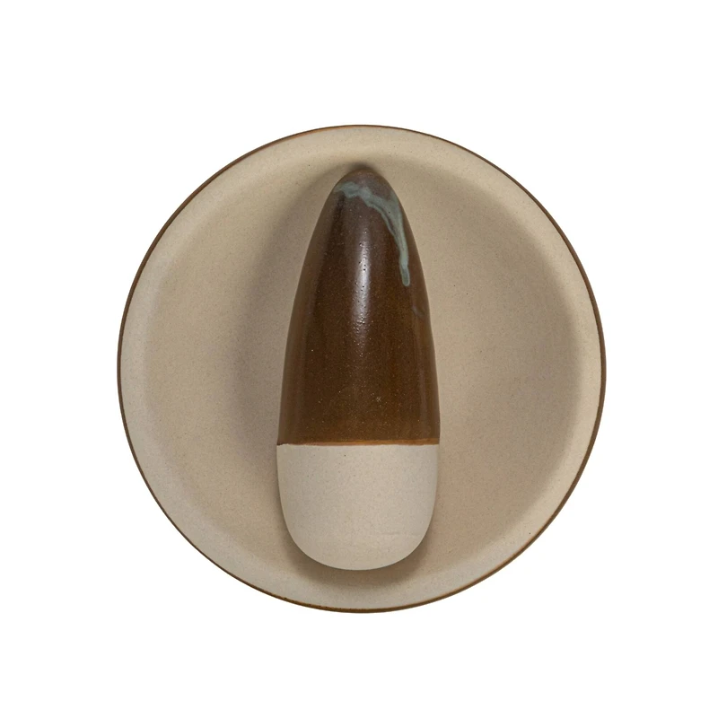 Hello Honey® Brown & Cream Reactive Glaze Stoneware Mortar & Pestle