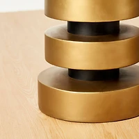 Glitzhome® 18" Antique Gold Floating Disks Side Table