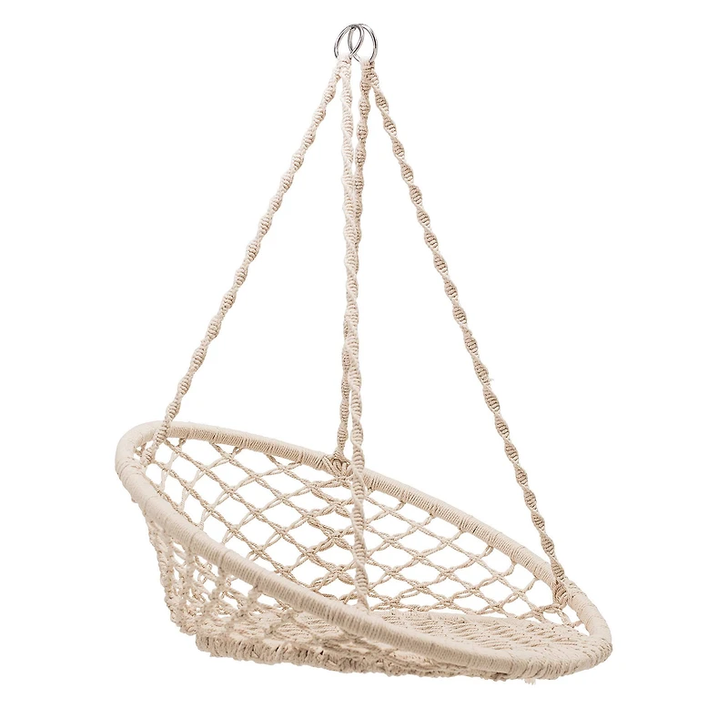 Hello Honey® Hanging Handwoven Cotton Macramé Chair with Metal Frame