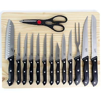Gibson Home® Wildcraft 15-Piece Stainless Steel Cutlery Set with Pinewood Cutting Board