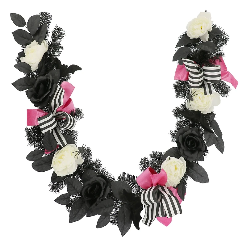 6ft. Black Rose & White Peony Garland by Ashland®