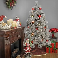 6.5ft. Pre-Lit Flocked Bavarian Pine Artificial Christmas Tree, Clear Lights
