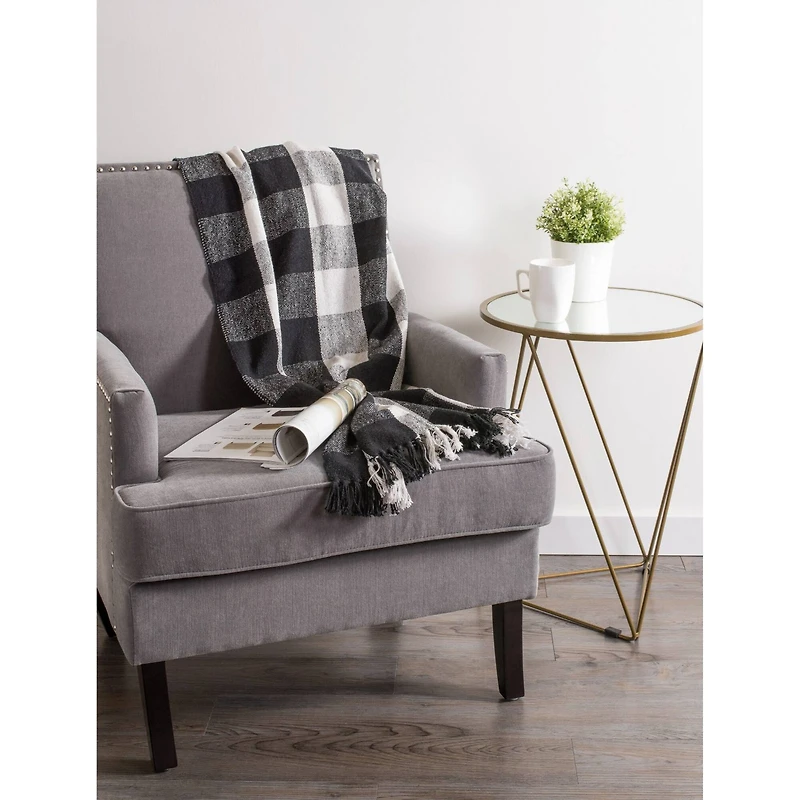 DII® Black & White Buffalo Check Throw