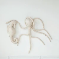 Hello Honey® White Cotton & Linen Seahorse-Shaped Pillow