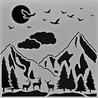 PA Essentials Mountain Landscape Stencil, 12" x 12"