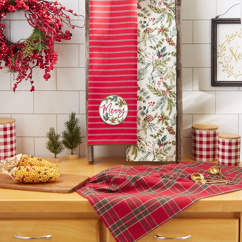 DII® Merry Holly Dishtowel Set