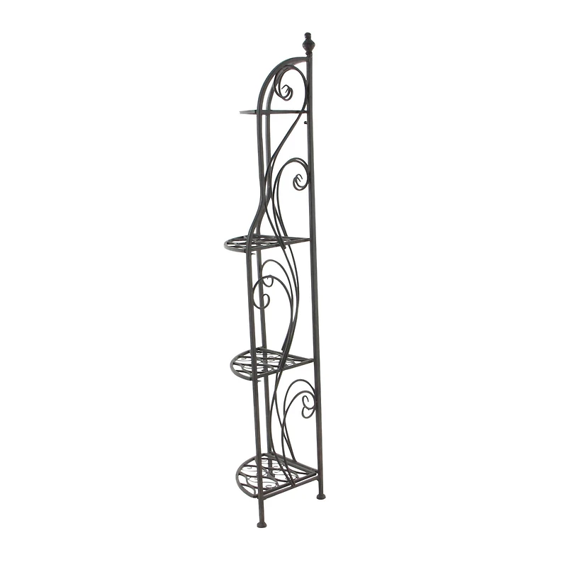 60" Black Iron Traditional Baker's Rack