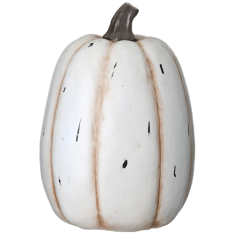 13" White Boo Pumpkin Set