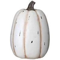 13" White Boo Pumpkin Set