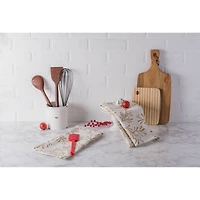 DII® Metallic Holly Leaves Dishtowel Set