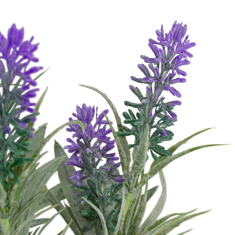 11'' Artificial Lavender Arrangement in White Tin Can