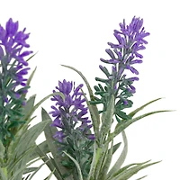 11'' Artificial Lavender Arrangement in White Tin Can