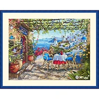 Merejka Santorini View from Terrace Counted Cross Stitch Kit