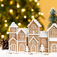 Glitzhome® 12" Christmas Resin Gingerbread Townhouse Table Decor