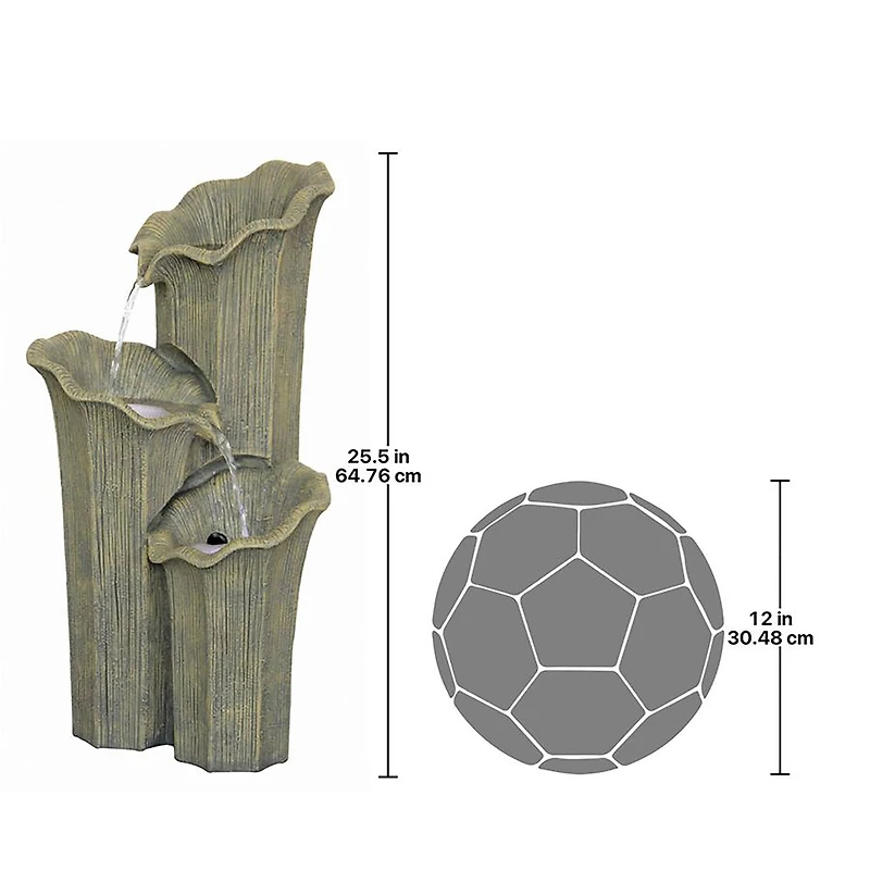 Design Toscano Three Lilies Cascading Sculptural Fountain