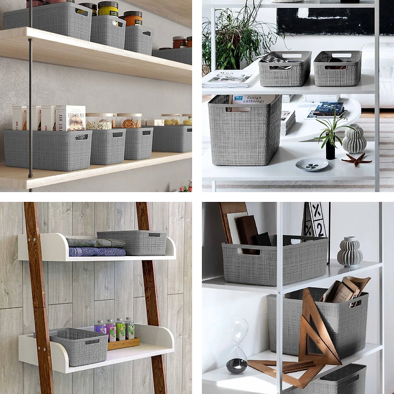Curver® Jute Gray Plastic Storage Basket Organizer