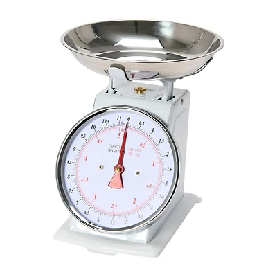 Hello Honey® White Metal Kitchen Scale with Removable Tray