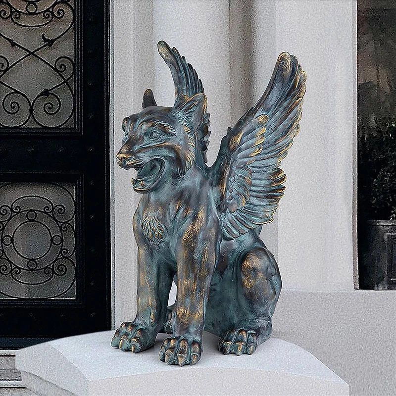 Design Toscano 18" Caesar's Griffin Winged Lion Statue