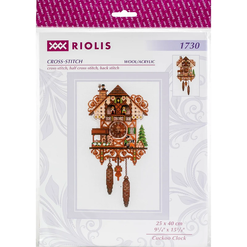 RIOLIS Cuckoo Clock Cross Stitch Kit