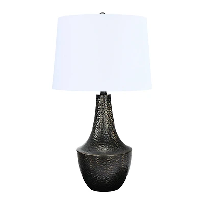 Hello Honey® 28" Hammered Metal Table Lamp with Linen Shade