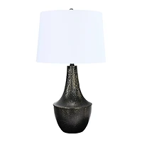 Hello Honey® 28" Hammered Metal Table Lamp with Linen Shade