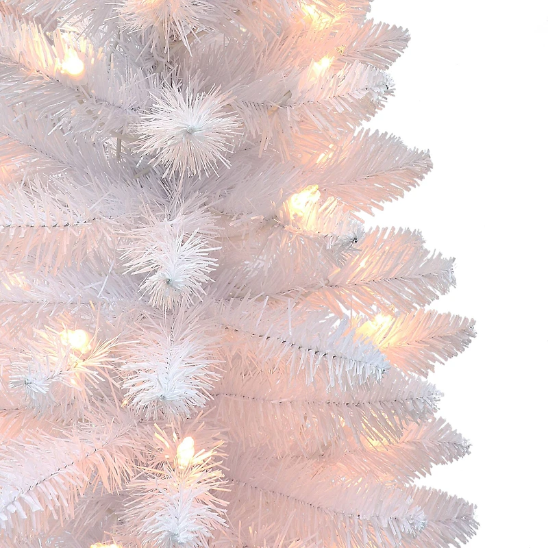 6 Pack: 3ft. Pre-Lit White Artificial Christmas Tree in Burlap Base, Clear Lights