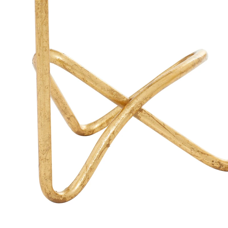 CosmoLiving by Cosmopolitan Gold Iron Contemporary Candlestick Holders, 11" x 10" x 6"