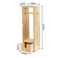 Brown Wood Bathroom Storage Rack