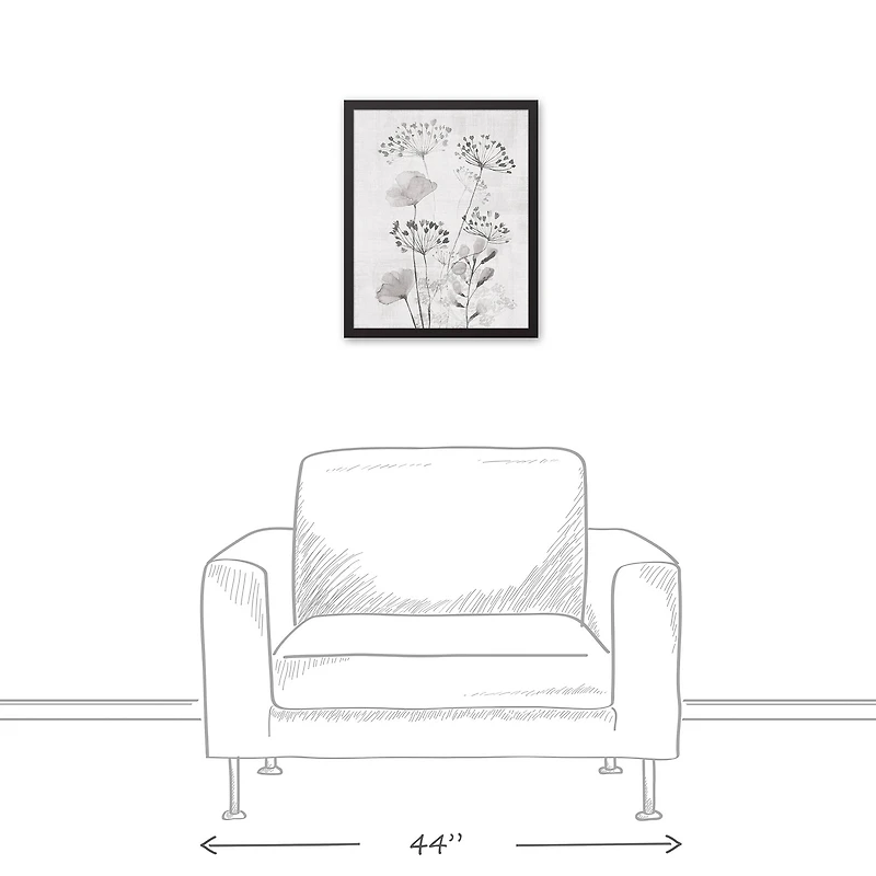 Neutral Botanicals 17.73" x 21.73" Black Framed Canvas